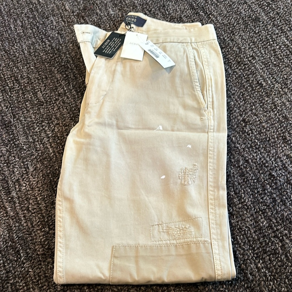 NWT- Paint splatter and patch detail khakis- Size 0